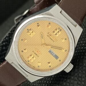 Vintage 1983 Citizen Automatic Womans Silver Watch W/daydate & Gold accents